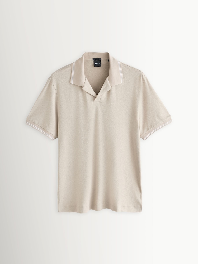 BOSS Cream Pye Trophy Collar Polo Shirt - Image 7 of 7