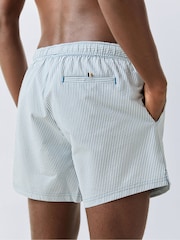 BOSS Blue Velvetfish Stripe Logo Swim Shorts - Image 3 of 5
