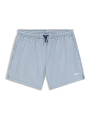 BOSS Blue Velvetfish Stripe Logo Swim Shorts - Image 5 of 5