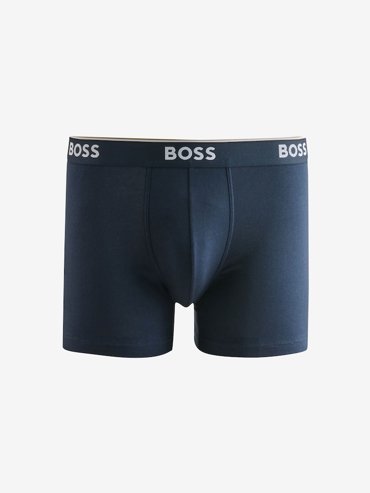 BOSS Light Blue Power Logo Boxers 3 Pack - Image 4 of 4