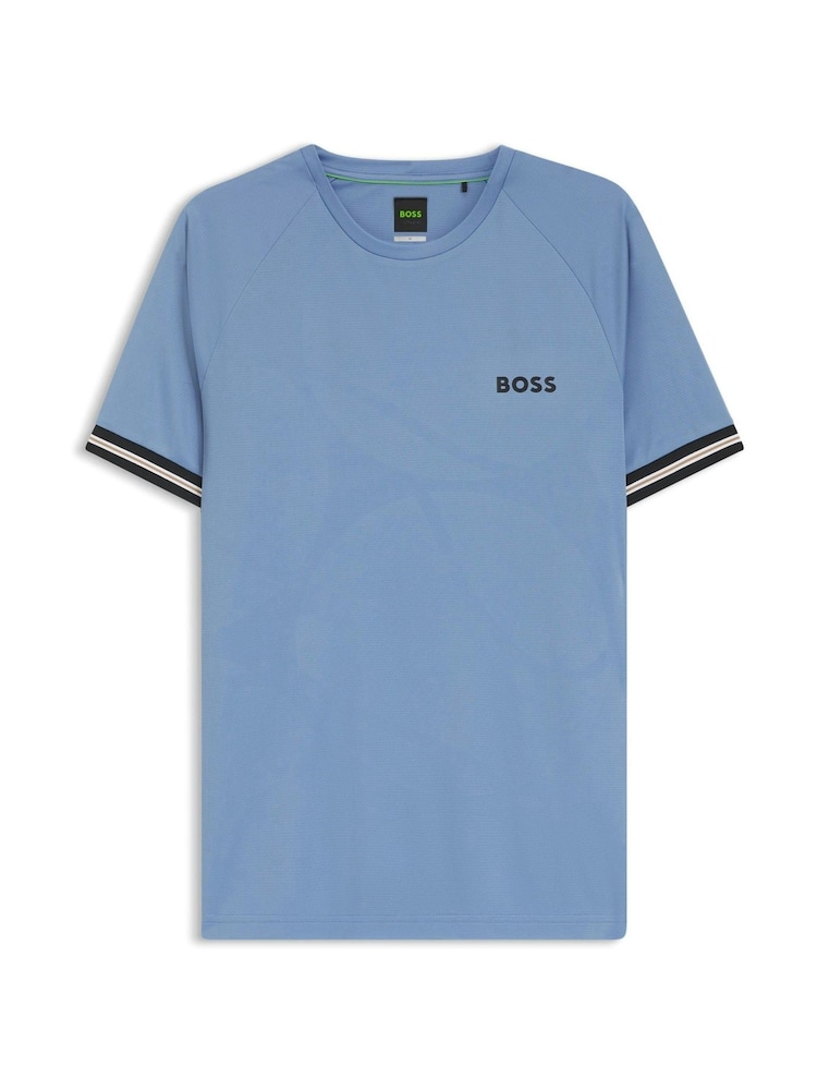 BOSS Blue Regular Fit Logo T-Shirt - Image 5 of 5