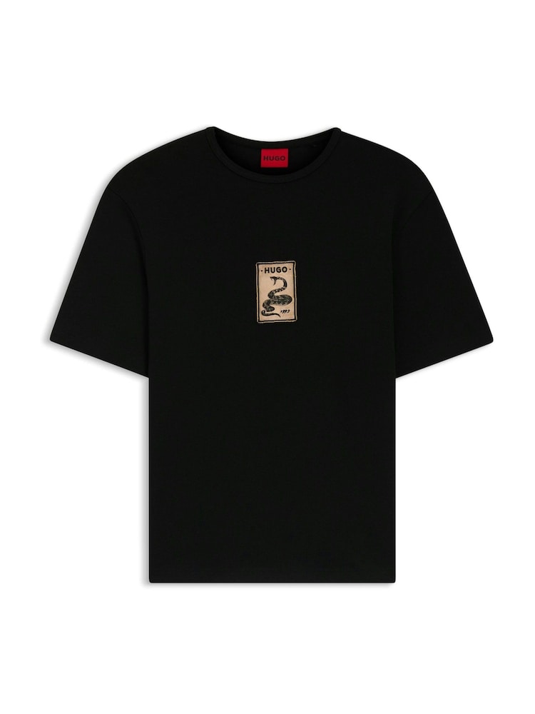 HUGO Black Dobul Graphic T-Shirt - Image 1 of 1