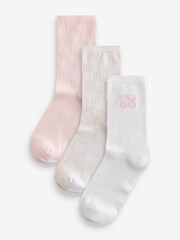 HUGO Pink Stretch Cotton Socks 3 Pack - Image 1 of 4