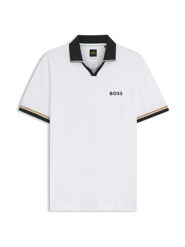 Blanco - BOSS Trophy Collar Regular Fit Polo Shirt - Imagen 5 de 5