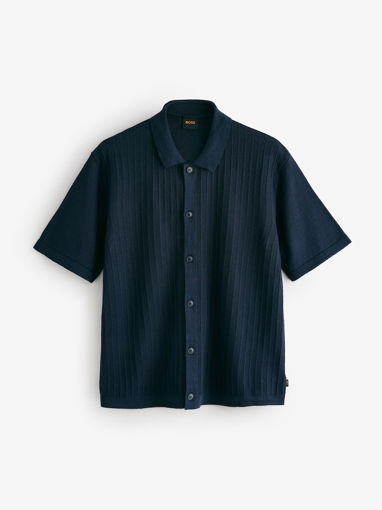 BOSS Blue Amicino Knitted Shirt - Image 1 of 1