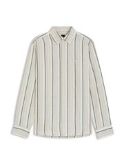 BOSS Cream Ricoplus Regular Fit Stripe Shirt - Image 1 of 1