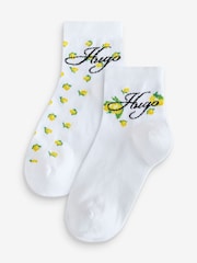 HUGO Lemon Pattern Logo Script Socks 2 Pack - Bild 1 von 3