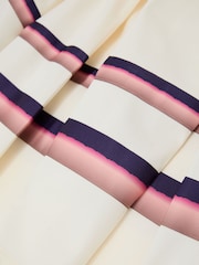 Reiss Cream Rian Cotton Stripe-Detail Belted Midi Skirt - Image 6 of 6