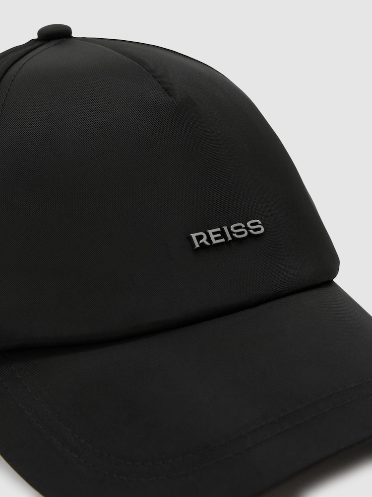 Reiss Black Emery Technical Logo Baseball Cap - Image 5 of 5