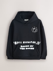 שחור/לבן - Smiley World X Baker by Ted Baker קפוצ'ון בדוגמה גרפית - תמונה 5 מתוך 9