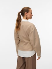 VERO MODA Brown Sculptured Knit Cardigan - Image 2 of 5