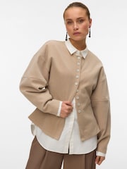 VERO MODA Brown Sculptured Knit Cardigan - Image 3 of 5