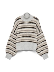 VERO MODA Alto Neck Argyle Knitted Jumper - Imagen 7 de 7