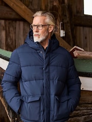 Weird Fish Blue Calderwood Heavyweight Padded Jacket - Image 1 of 8
