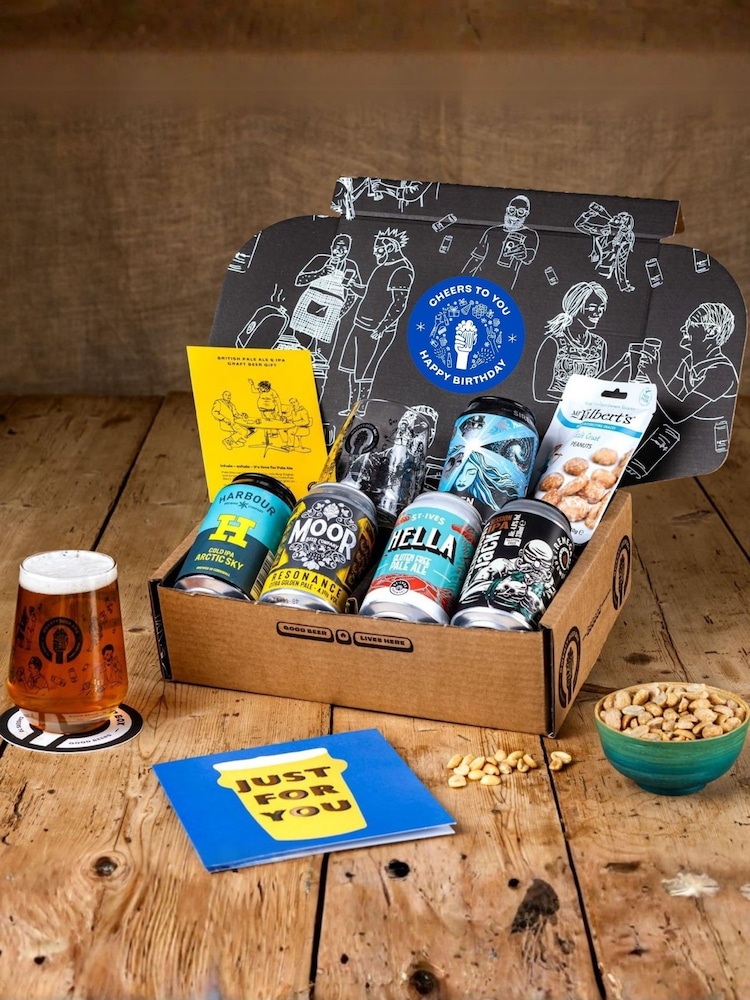 QWERTY Beer Box Happy Birthday Pale Ale & IPA Beer Gift - Image 1 of 4