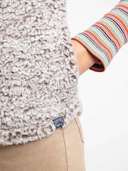 Weird Fish Brown Raia Cosy Fleece Gilet - Image 3 of 3