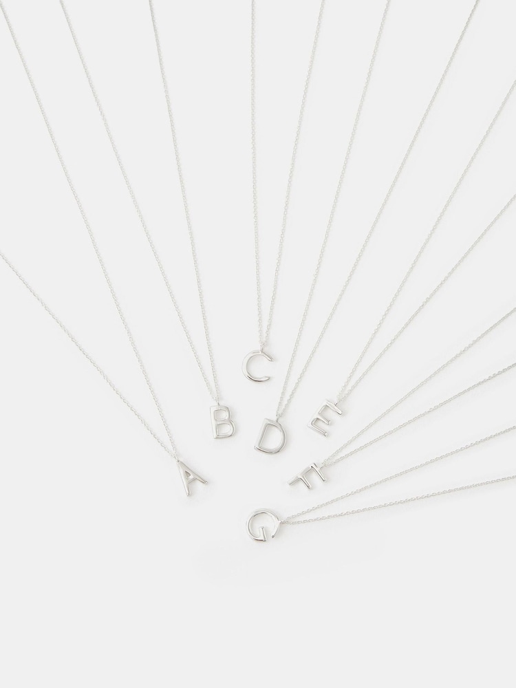 Accessorize 925 Sterling Silver Initial Pendant Necklace - Image 2 of 2 Accessorize 925 Sterling Silver Initial Pendant Necklace - Image 2 of 2