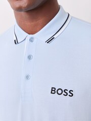 BOSS Blue Paddy Pro Tipped Collar Polo Shirt - Image 4 of 5