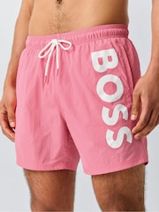 BOSS Pink Octopus Logo Swim Shorts - Image 2 of 6