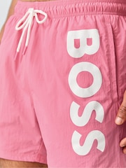BOSS Pink Octopus Logo Swim Shorts - Image 4 of 6