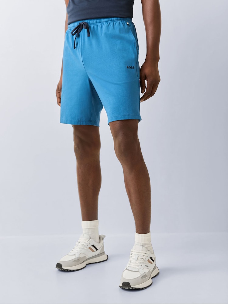 BOSS Sky Blue Regular Fit Logo Stretch Shorts - Image 2 of 5 BOSS Sky Blue Regular Fit Logo Stretch Shorts - Image 2 of 5