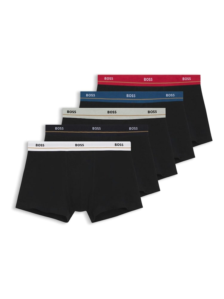 BOSS Black Chrome Essential Logo Boxer Trunks 5 Pack - Image 1 of 1
