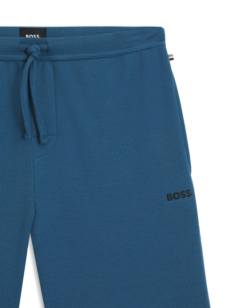 BOSS Blue Waffle Shorts - Image 7 of 7 BOSS Blue Waffle Shorts - Image 7 of 7