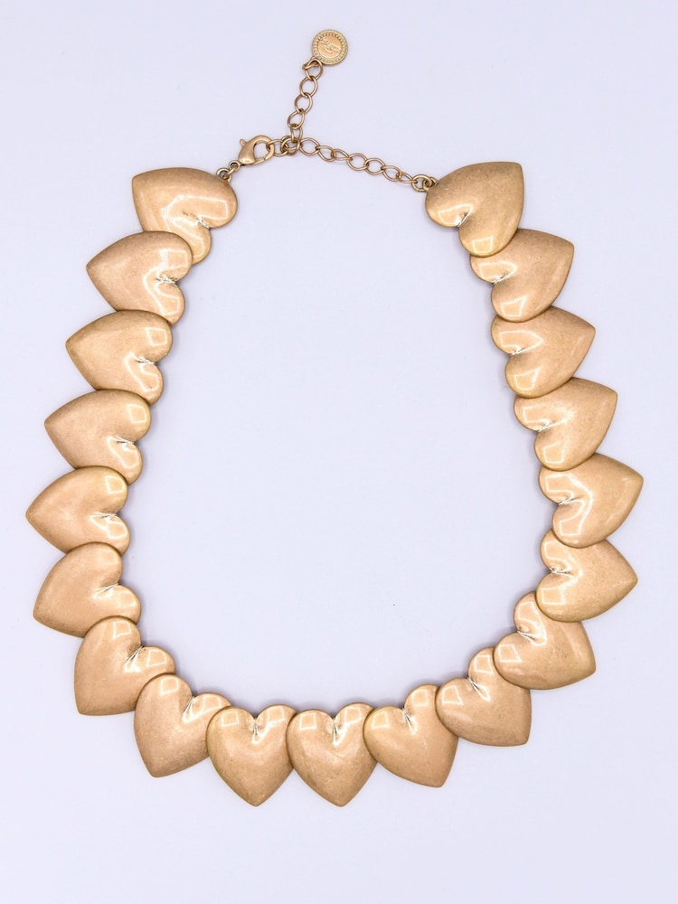 Bibi Bijoux Gold Tone Statement Heart Collar Necklace - Image 1 of 2