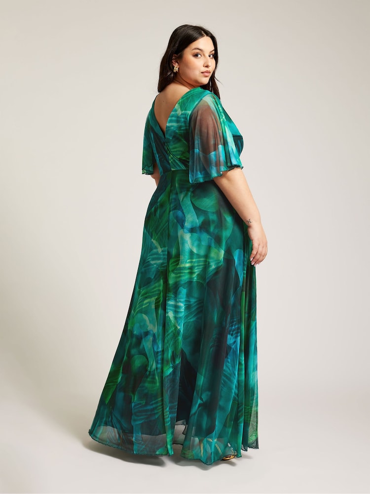 knee length dresses for ladies Ever-Pretty Inclusive Plus Size Chiffon Batwing Sleeve Dress for Mother of The Bride main image 1