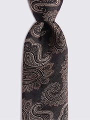 MOSS Dark Brown/Copper Silk Paisley Tie - Image 2 of 2