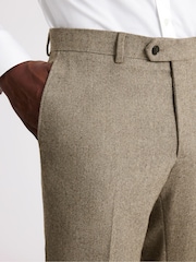 MOSS Slim Fit Twill Tweed Brown Trousers - Imagen 3 de 3