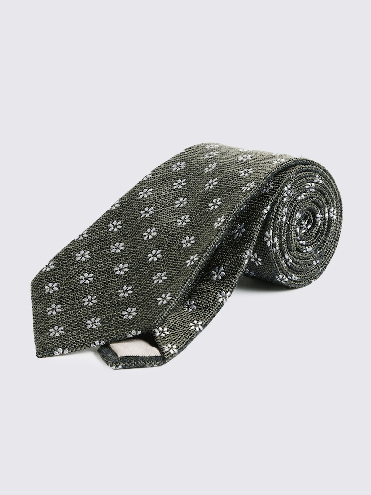 MOSS Green Daisy Tie - Image 1 of 2