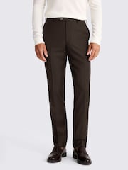 MOSS Brown Tailored Fit Italian Twill Suit Trousers - Image 1 of 3