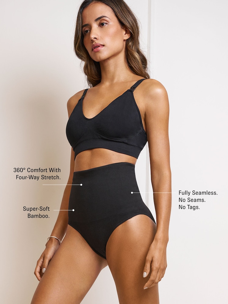 Seraphine Black Post Maternity Shaping Support Briefs 2 Pack - Image 2 of 5 Seraphine Black Post Maternity Shaping Support Briefs 2 Pack - Image 2 of 5