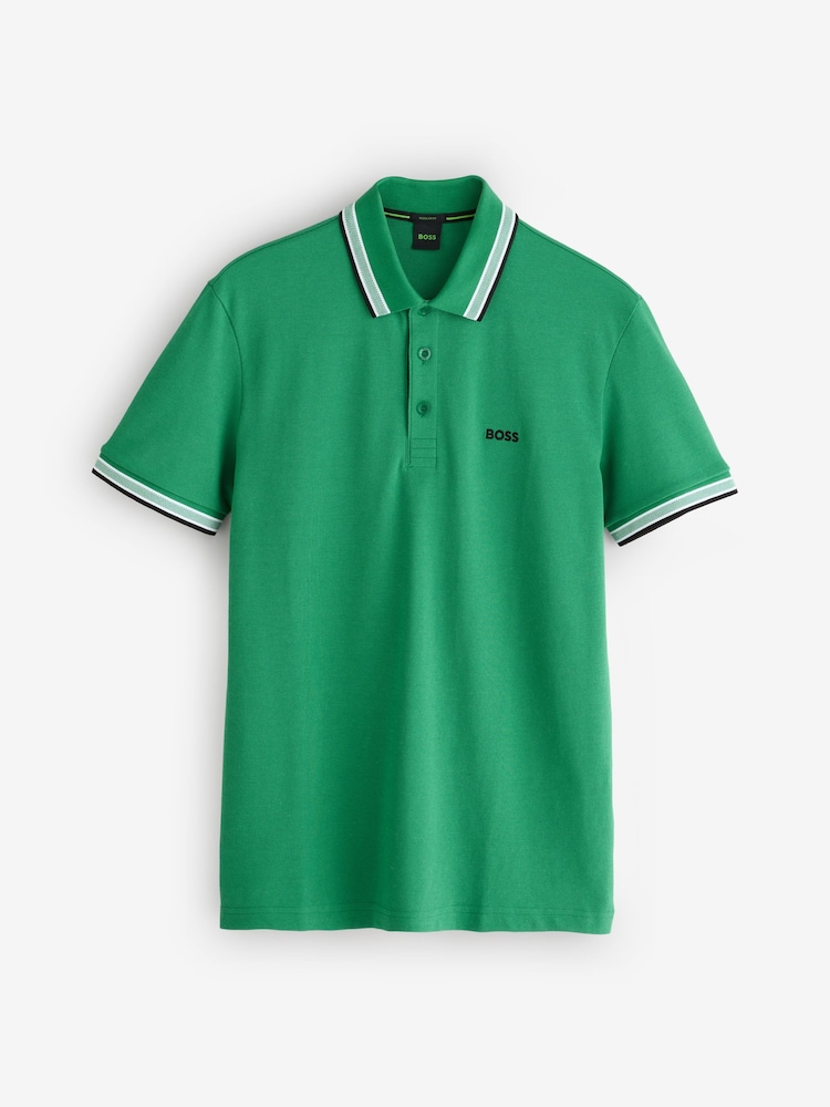 BOSS Green Paddy Tipped Collar Polo Shirt - Image 6 of 6