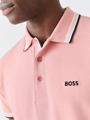 Світло-рожевий - BOSS Сорочка-поло з коміром Paddy - Image 4 of 5
