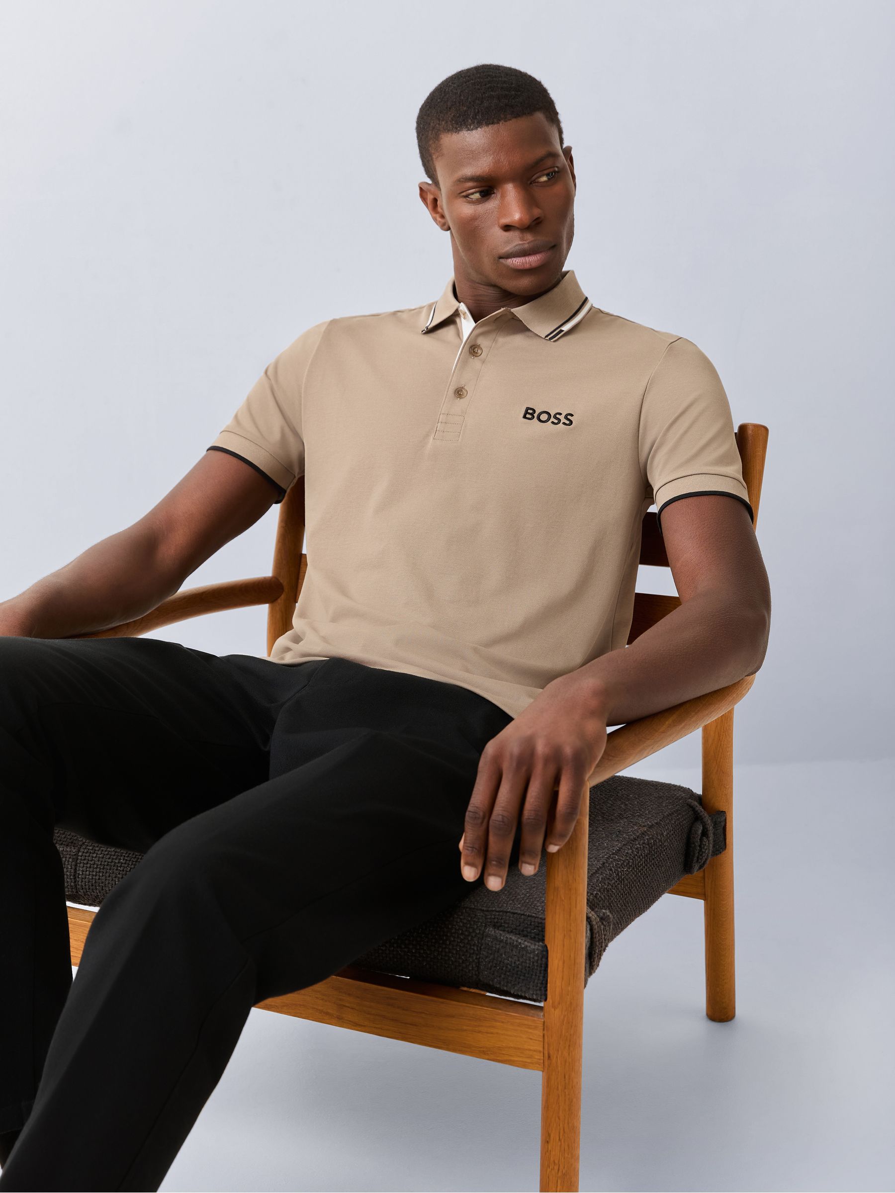 Comprar Castanho - Camisa polo BOSS Paddy Pro com gola alta from