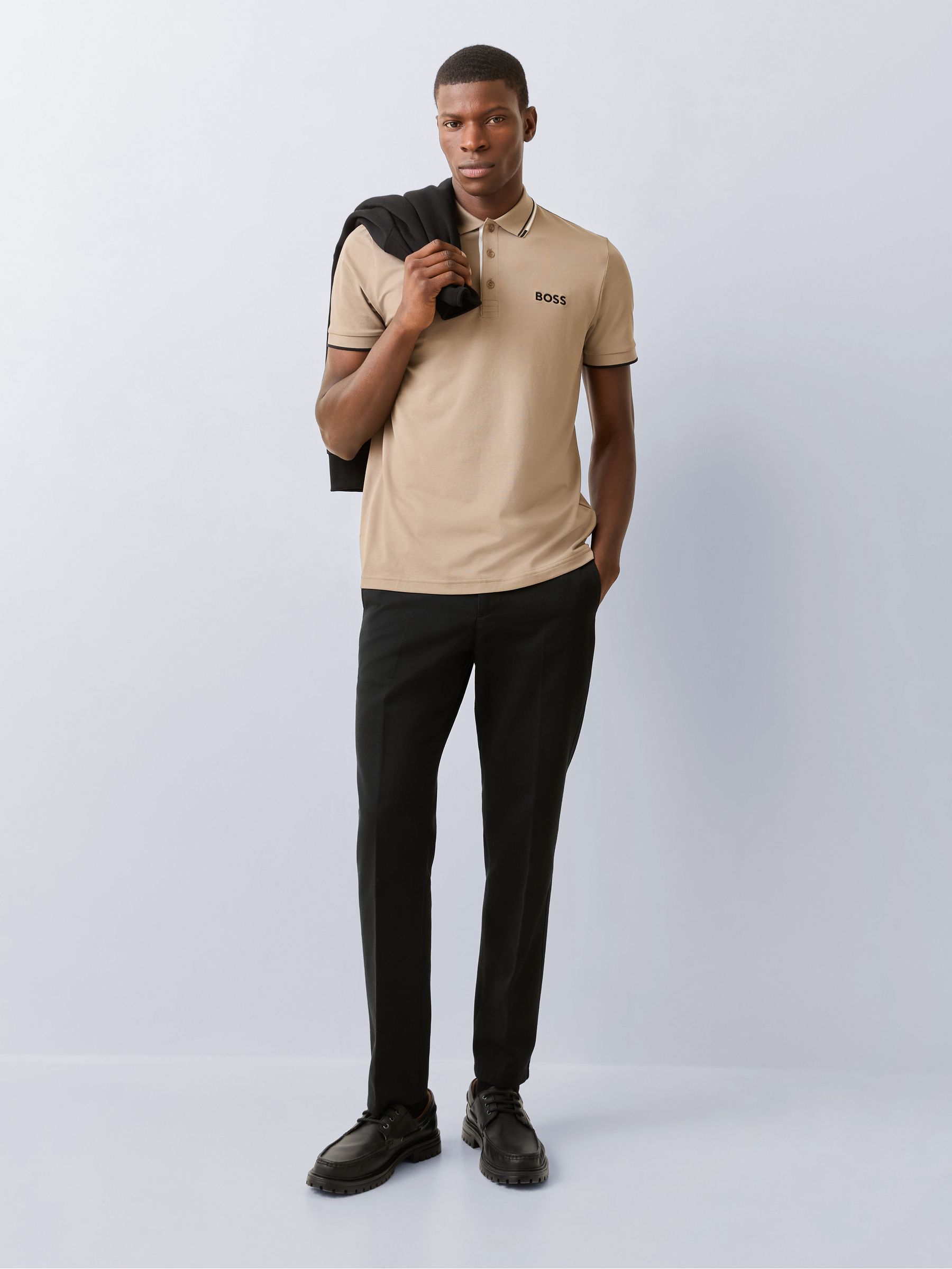 Comprar Castanho - Camisa polo BOSS Paddy Pro com gola alta from