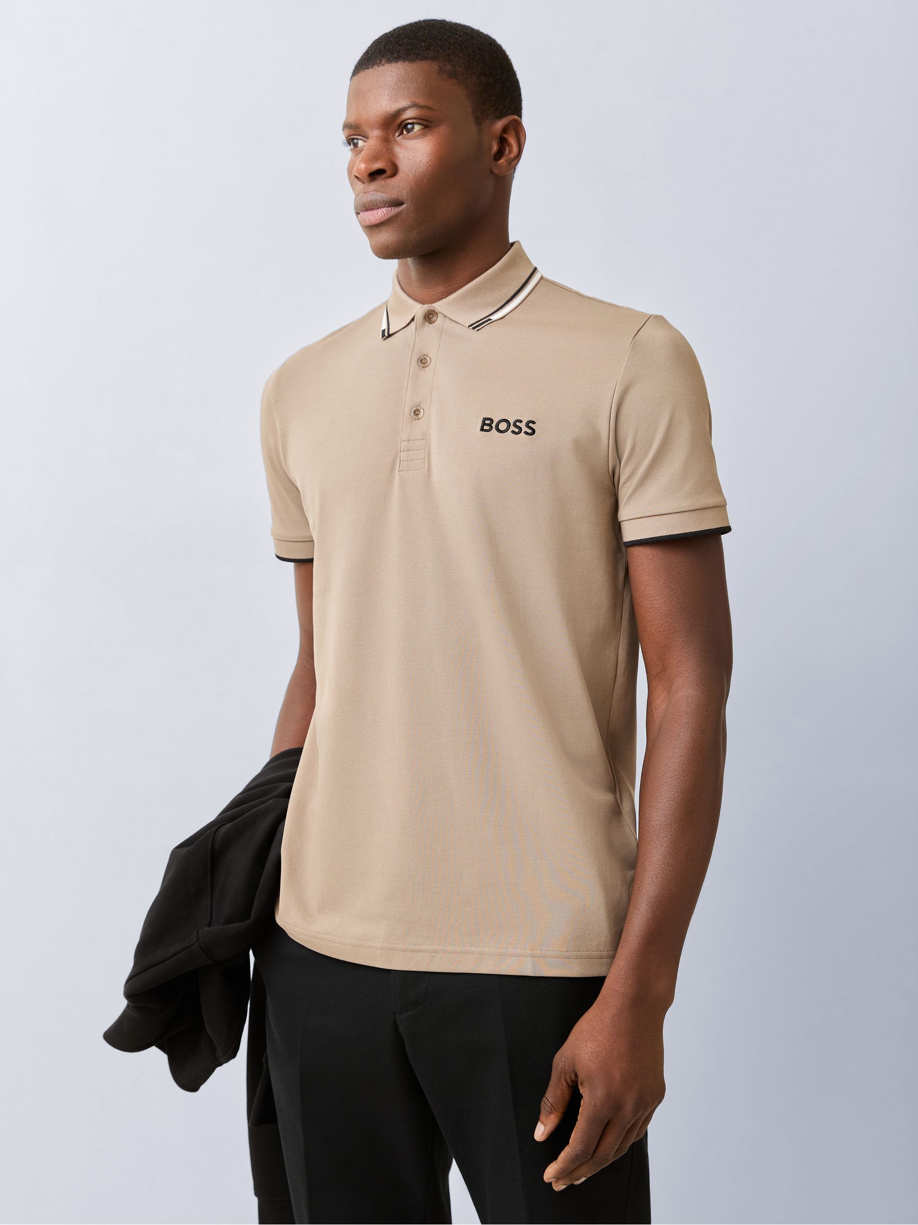 Comprar Castanho - Camisa polo BOSS Paddy Pro com gola alta from