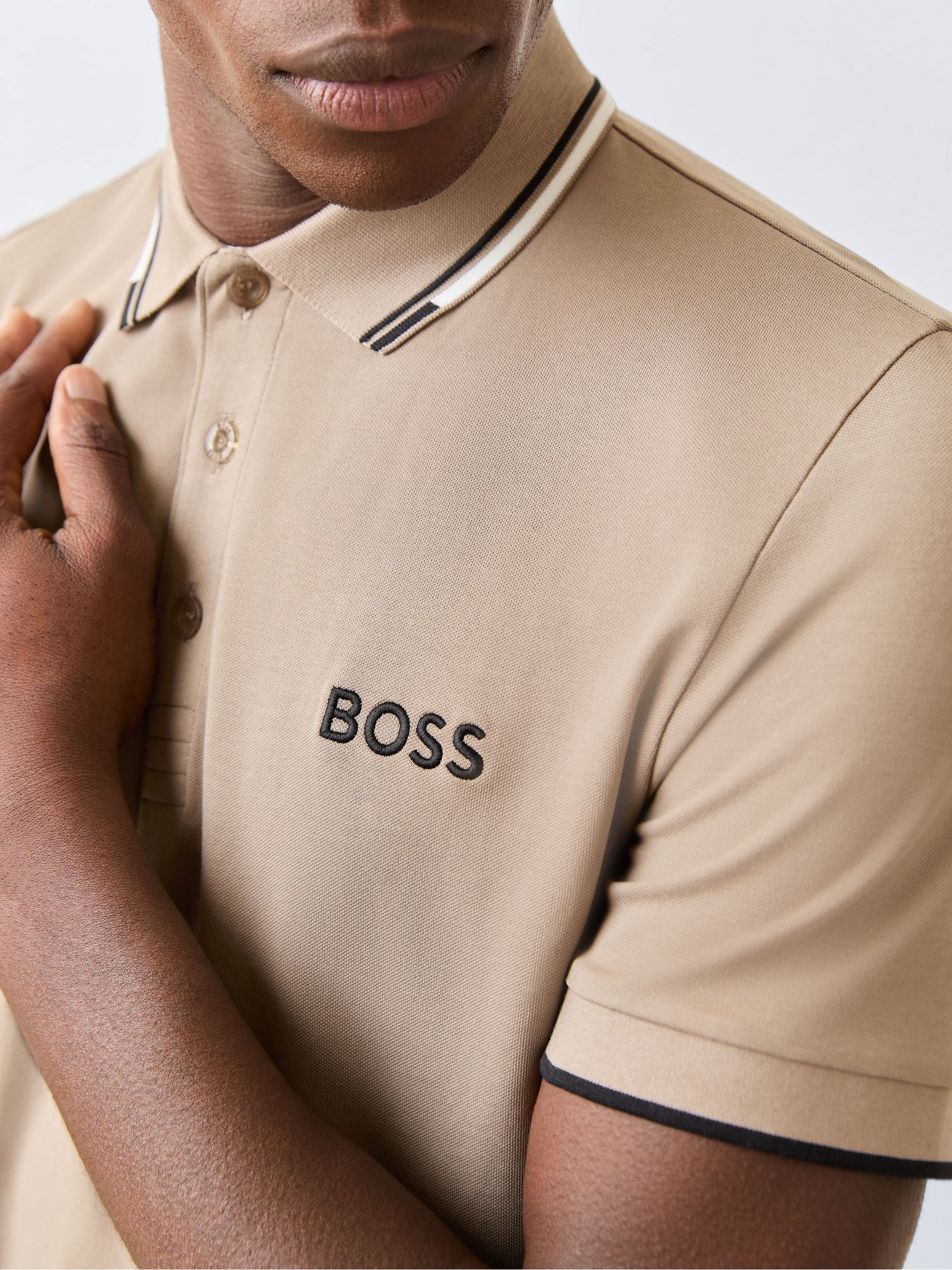 Comprar Castanho - Camisa polo BOSS Paddy Pro com gola alta from
