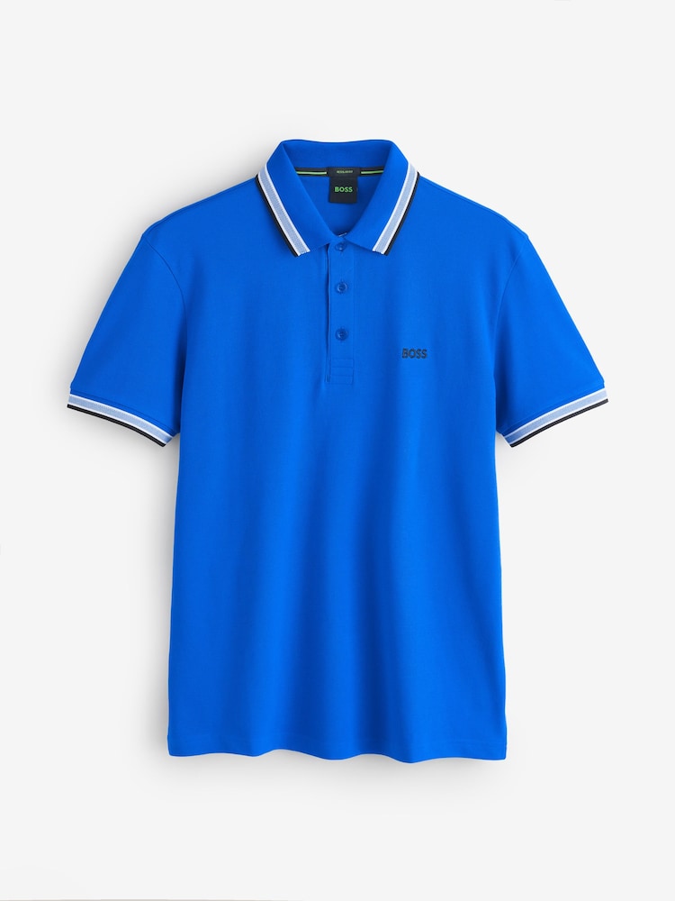 BOSS Teal Paddy Tipped Collar Polo Shirt - Image 1 of 1