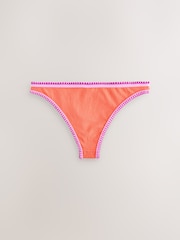 Whipstitch orange/rose texturé - Bas de bikini échancré - Image 7 de 9