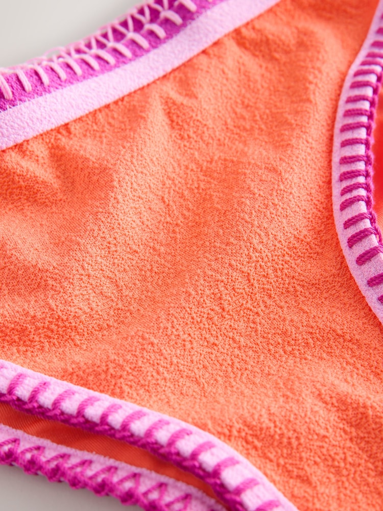 Whipstitch orange/rose texturé - Bas de bikini échancré - Image 9 de 9