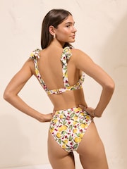 Friends Like These Yellow Lemon Triangle Underband Tie High Waisted Bikini - Image 6 of 6