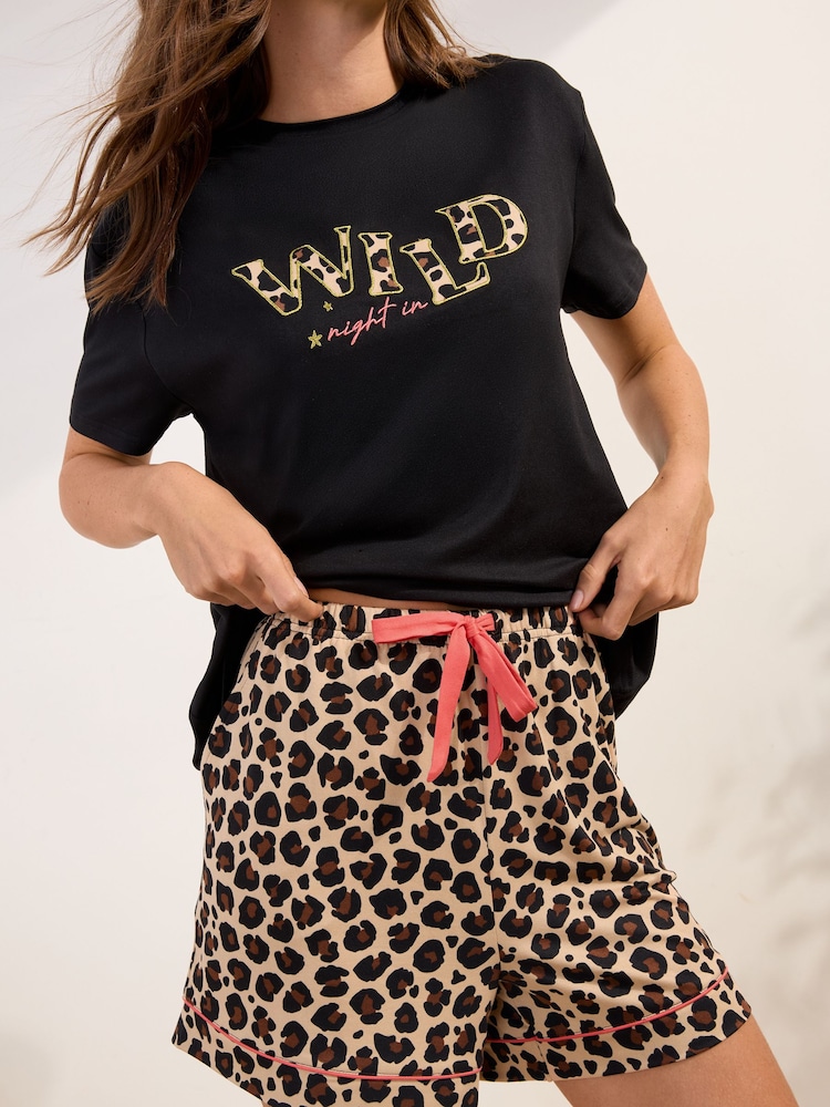 Friends Like These Animal Wild Night In Short Set Pyjamas - Image 1 of 4