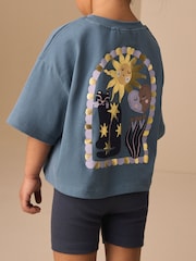 Blue Short Sleeve T-Shirt and Shorts Set (3mths-7yrs) - Image 1 of 3