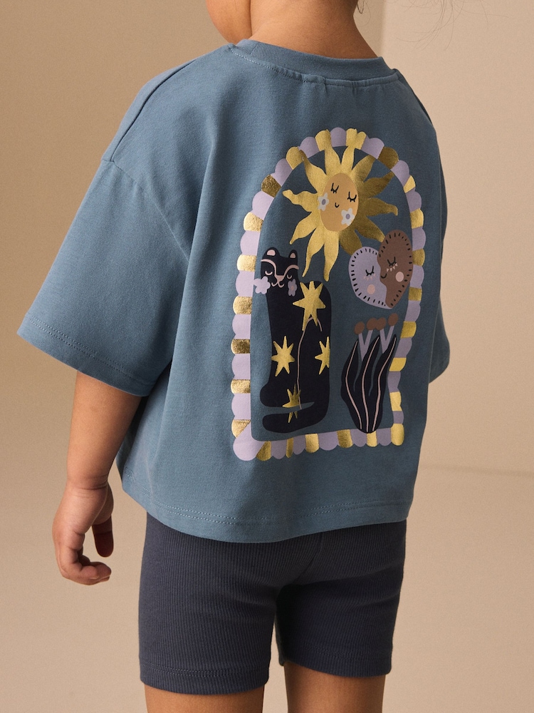 Blue Short Sleeve T-Shirt and Shorts Set (3mths-7yrs) - Image 1 of 3