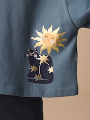 Blue Short Sleeve T-Shirt and Shorts Set (3mths-7yrs) - Image 3 of 3