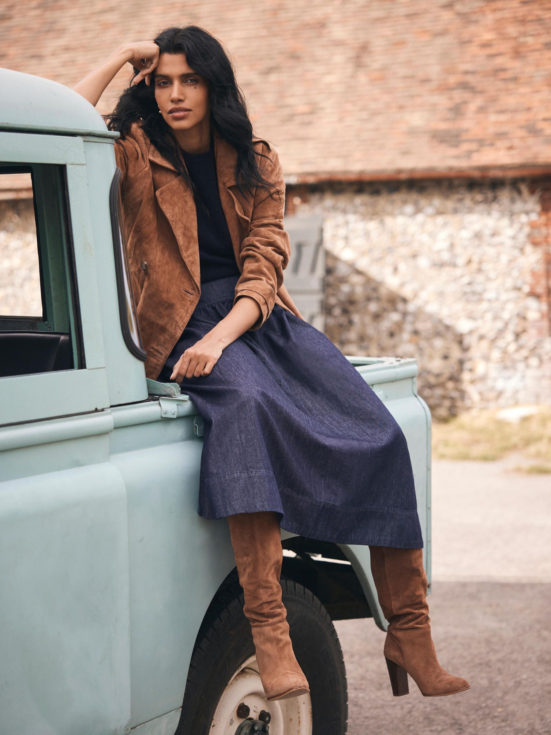 Buy Mint Velvet Blue Dark Indigo Denim Maxi Skirt from Next USA