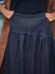 Mint Velvet Blue Dark Indigo Denim Maxi Skirt - Image 3 of 7
